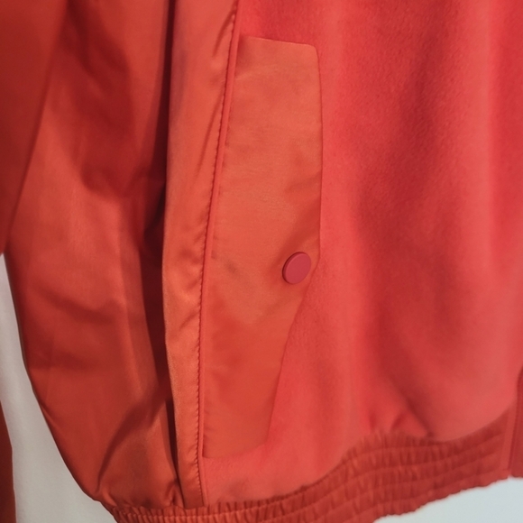 EUC ATHLETA Zion Microfleece Zip Up Bomber Jacket Torch Red Large - Picture 5 of 12